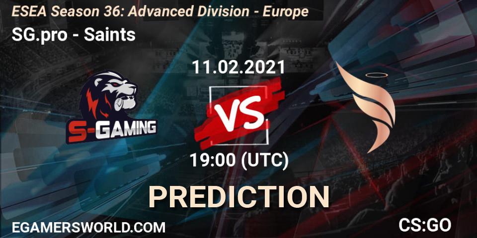 Pronósticos SG.pro - Saints. 11.02.21. ESEA Season 36: Europe - Advanced Division - CS2 (CS:GO)