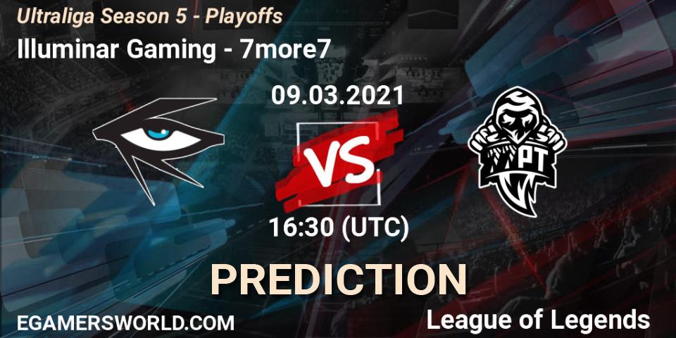 Pronósticos Illuminar Gaming - 7more7. 09.03.2021 at 16:30. Ultraliga Season 5 - Playoffs - LoL