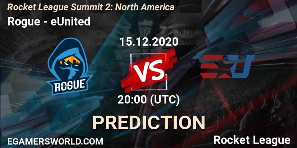 Pronósticos Rogue - eUnited. 15.12.2020 at 20:00. Rocket League Summit 2: North America - Rocket League