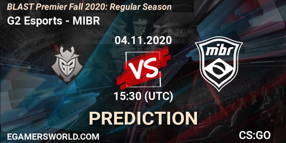 Pronósticos G2 Esports - MIBR. 04.11.2020 at 15:30. BLAST Premier Fall 2020: Regular Season - Counter-Strike (CS2)