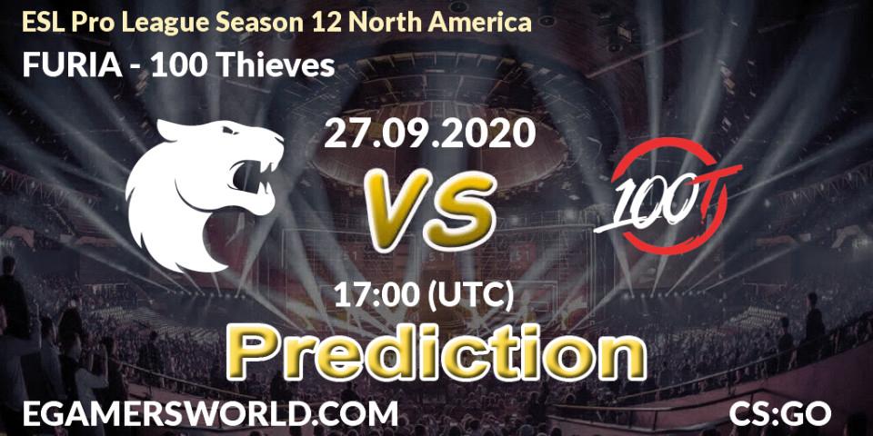 Pronósticos FURIA - 100 Thieves. 27.09.20. ESL Pro League Season 12 North America - CS2 (CS:GO)