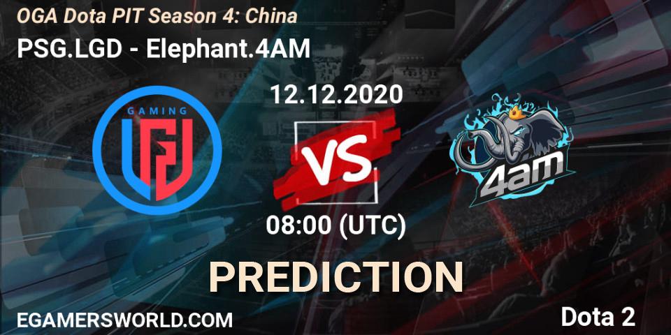 Pronósticos PSG.LGD - Elephant.4AM. 12.12.2020 at 08:02. OGA Dota PIT Season 4: China - Dota 2