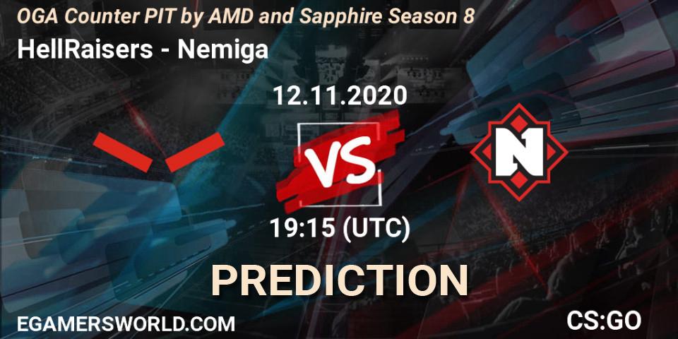 Pronósticos HellRaisers - Nemiga. 12.11.2020 at 19:15. OGA Counter PIT by AMD and Sapphire Season 8 - Counter-Strike (CS2)