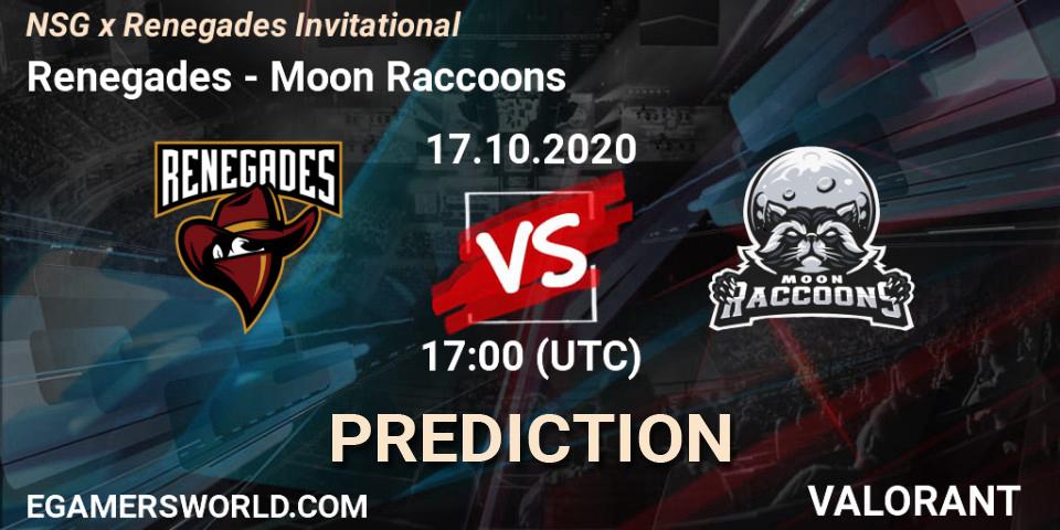 Pronósticos Renegades - Moon Raccoons. 17.10.2020 at 17:00. NSG x Renegades Invitational - VALORANT