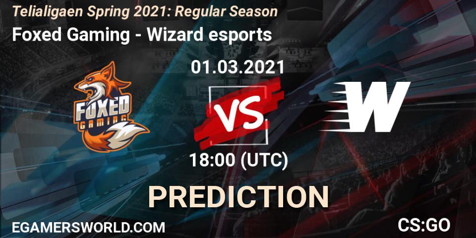 Pronósticos Foxed Gaming - Wizard esports. 01.03.2021 at 18:00. Telialigaen Spring 2021: Regular Season - Counter-Strike (CS2)