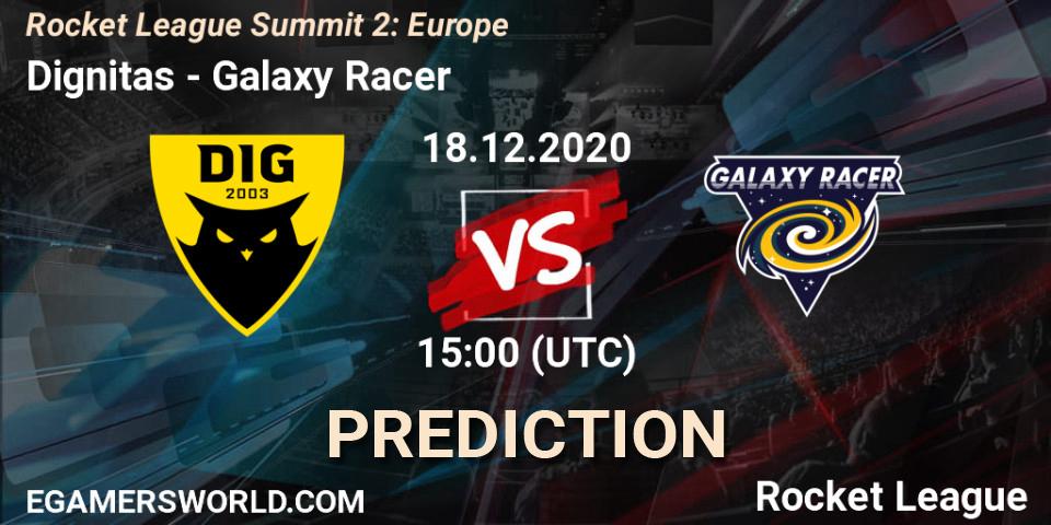 Pronósticos Dignitas - Galaxy Racer. 18.12.2020 at 15:00. Rocket League Summit 2: Europe - Rocket League
