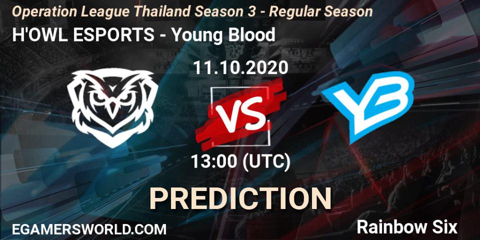 Pronósticos H'OWL ESPORTS - Young Blood. 11.10.2020 at 13:00. Operation League Thailand Season 3 - Regular Season - Rainbow Six