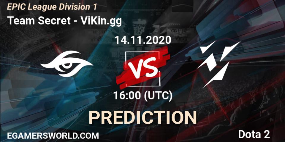 Pronósticos Team Secret - ViKin.gg. 14.11.2020 at 16:11. EPIC League Division 1 - Dota 2