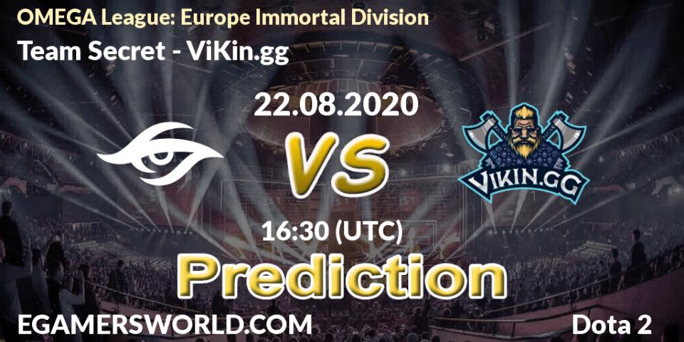 Pronósticos Team Secret - ViKin.gg. 22.08.2020 at 16:26. OMEGA League: Europe Immortal Division - Dota 2