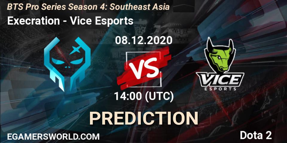 Pronósticos Execration - Vice Esports. 08.12.2020 at 14:40. BTS Pro Series Season 4: Southeast Asia - Dota 2