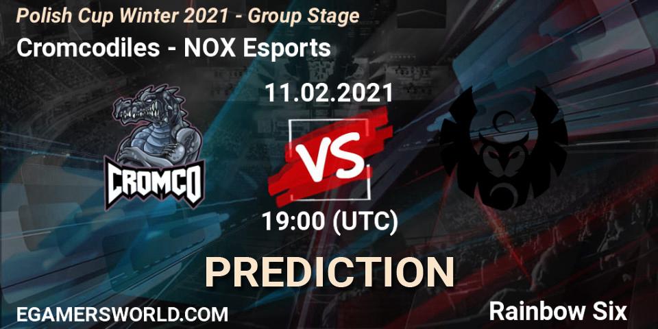 Pronósticos Cromcodiles - NOX Esports. 11.02.2021 at 19:00. Polish Cup Winter 2021 - Group Stage - Rainbow Six
