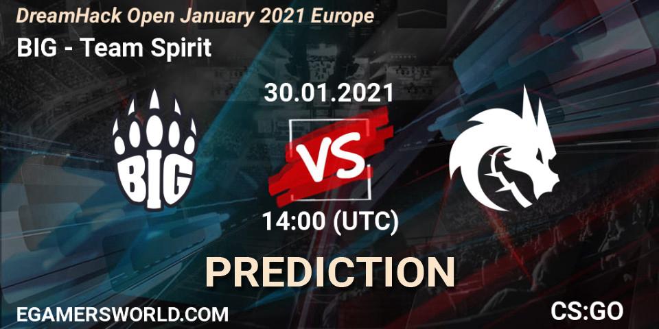 Pronósticos BIG - Team Spirit. 30.01.21. DreamHack Open January 2021 Europe - CS2 (CS:GO)