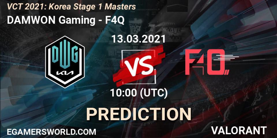 Pronósticos DAMWON Gaming - F4Q. 13.03.2021 at 10:00. VCT 2021: Korea Stage 1 Masters - VALORANT