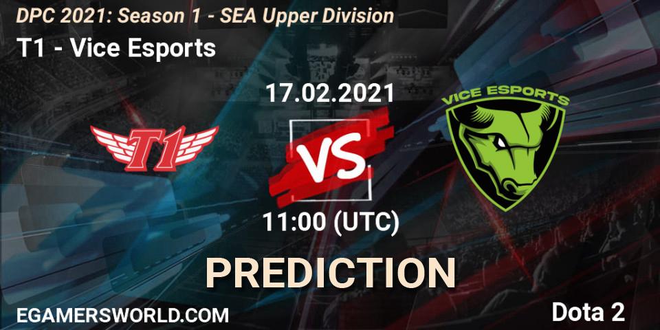 Pronósticos T1 - Vice Esports. 17.02.2021 at 11:06. DPC 2021: Season 1 - SEA Upper Division - Dota 2