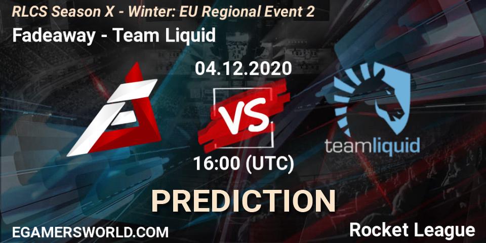 Pronósticos Fadeaway - Team Liquid. 04.12.2020 at 16:00. RLCS Season X - Winter: EU Regional Event 2 - Rocket League