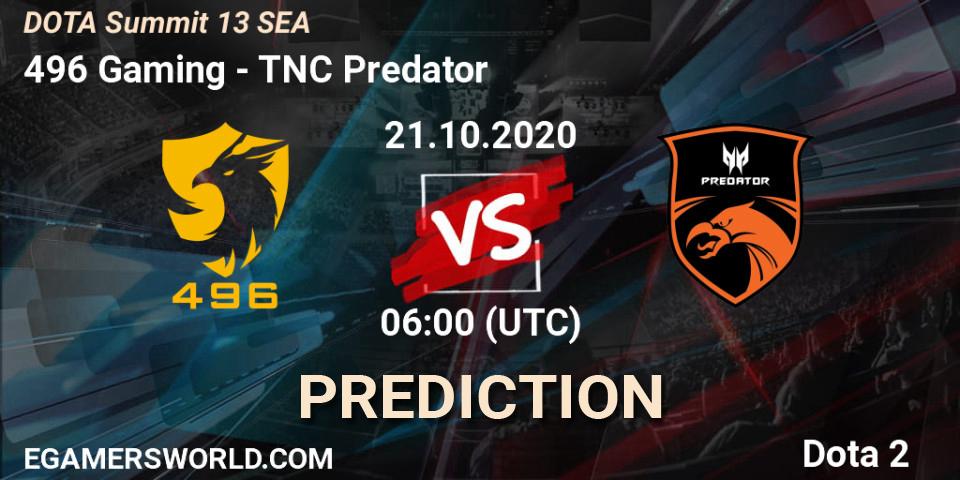Pronósticos 496 Gaming - TNC Predator. 21.10.20. DOTA Summit 13: SEA - Dota 2