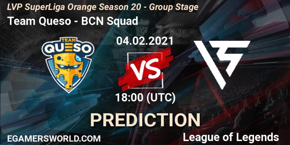 Pronósticos Team Queso - BCN Squad. 04.02.2021 at 18:00. LVP SuperLiga Orange Season 20 - Group Stage - LoL
