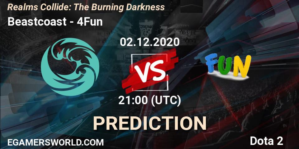 Pronósticos Beastcoast - 4Fun. 03.12.2020 at 00:04. Realms Collide: The Burning Darkness - Dota 2