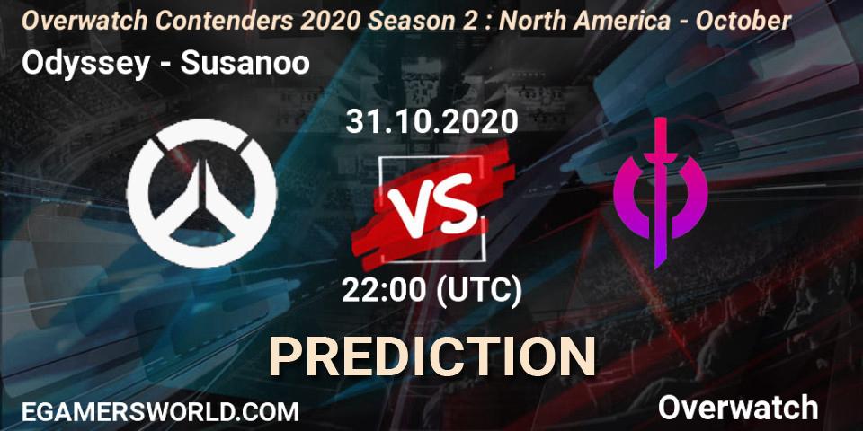 Pronósticos Odyssey - Susanoo. 31.10.2020 at 22:00. Overwatch Contenders 2020 Season 2: North America - October - Overwatch