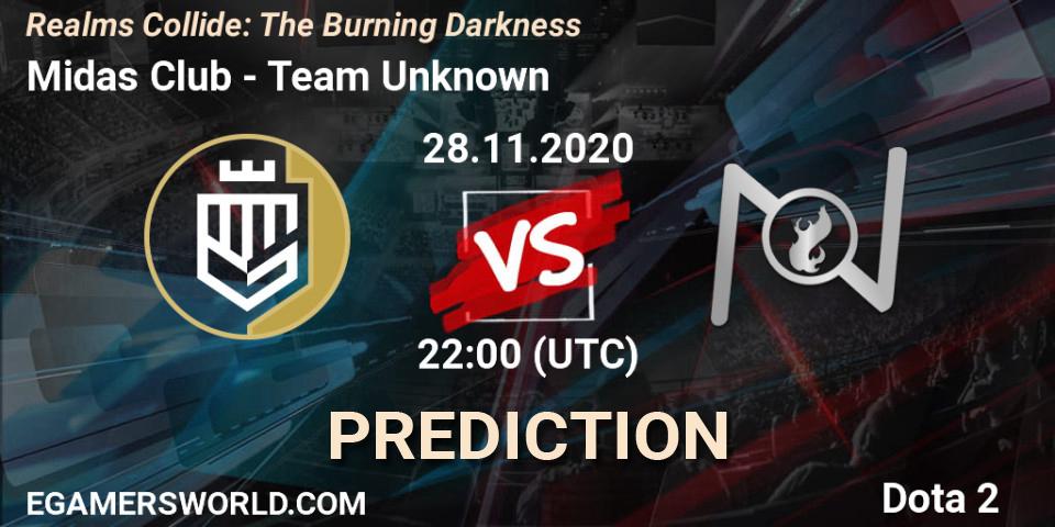 Pronósticos Midas Club - Team Unknown. 28.11.20. Realms Collide: The Burning Darkness - Dota 2