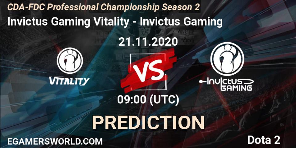 Pronósticos Invictus Gaming Vitality - Invictus Gaming. 21.11.20. CDA-FDC Professional Championship Season 2 - Dota 2