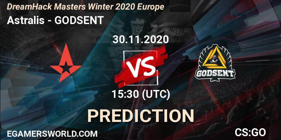 Pronósticos Astralis - GODSENT. 30.11.20. DreamHack Masters Winter 2020 Europe - CS2 (CS:GO)