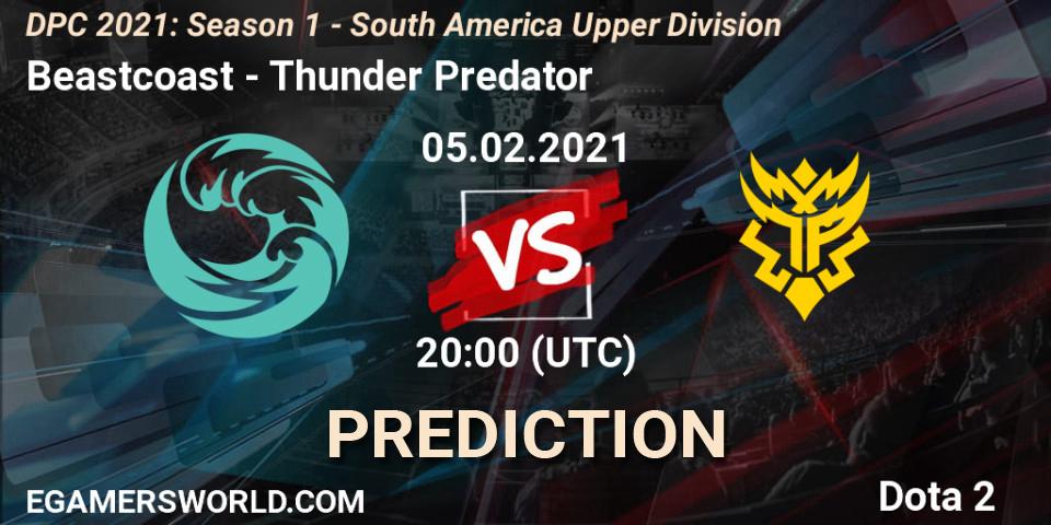Pronósticos Beastcoast - Thunder Predator. 05.02.21. DPC 2021: Season 1 - South America Upper Division - Dota 2