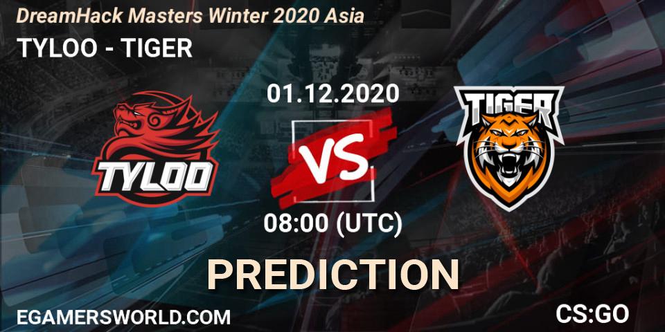Pronósticos TYLOO - TIGER. 01.12.2020 at 08:00. DreamHack Masters Winter 2020 Asia - Counter-Strike (CS2)