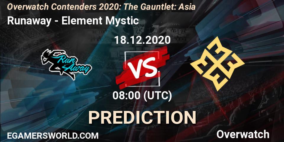 Pronósticos Runaway - Element Mystic. 18.12.20. Overwatch Contenders 2020: The Gauntlet: Asia - Overwatch