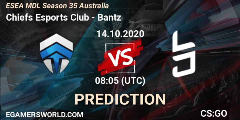 Pronósticos Chiefs Esports Club - Bantz. 14.10.20. ESEA MDL Season 35 Australia - CS2 (CS:GO)