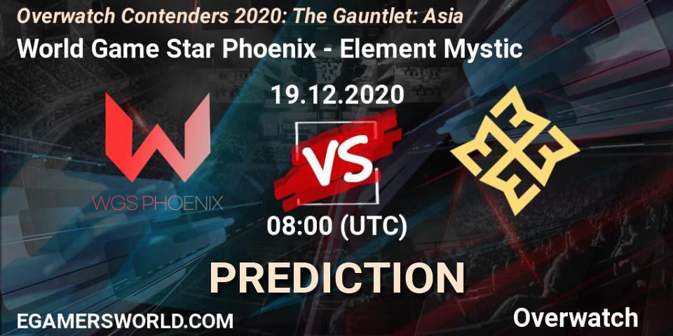 Pronósticos World Game Star Phoenix - Element Mystic. 19.12.20. Overwatch Contenders 2020: The Gauntlet: Asia - Overwatch