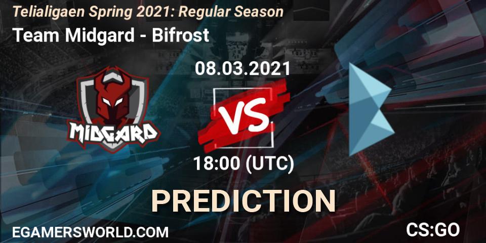 Pronósticos Team Midgard - Bifrost. 12.03.2021 at 19:00. Telialigaen Spring 2021: Regular Season - Counter-Strike (CS2)
