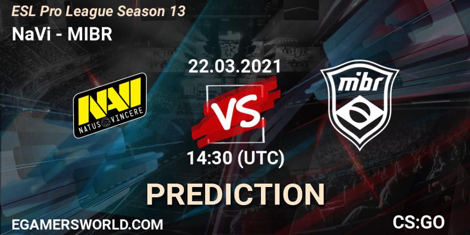 Pronósticos NaVi - MIBR. 22.03.21. ESL Pro League Season 13 - CS2 (CS:GO)