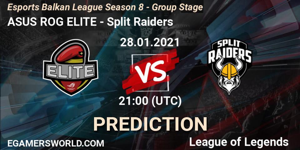 Pronósticos ASUS ROG ELITE - Split Raiders. 28.01.2021 at 21:35. Esports Balkan League Season 8 - Group Stage - LoL