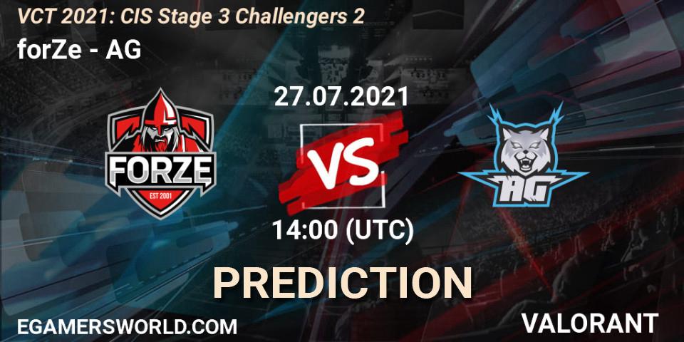 Pronósticos forZe - AG. 27.07.2021 at 14:00. VCT 2021: CIS Stage 3 Challengers 2 - VALORANT