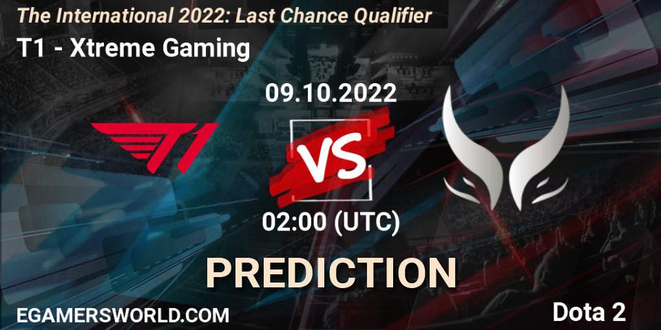 Pronósticos T1 - Xtreme Gaming. 09.10.22. The International 2022: Last Chance Qualifier - Dota 2
