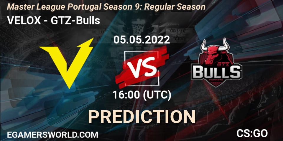 Pronósticos VELOX - GTZ-Bulls. 05.05.2022 at 16:00. Master League Portugal Season 9: Regular Season - Counter-Strike (CS2)