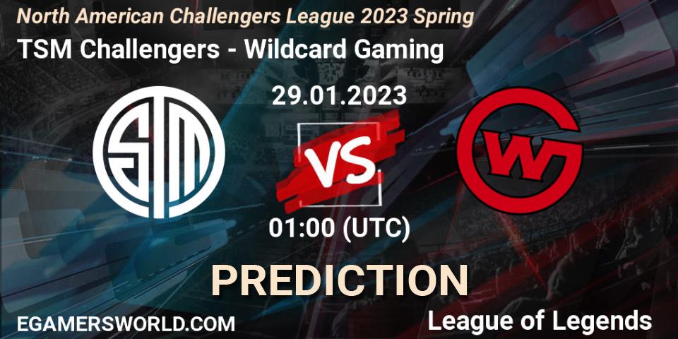 Pronósticos TSM Challengers - Wildcard Gaming. 29.01.23. NACL 2023 Spring - Group Stage - LoL