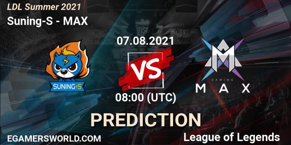 Pronósticos Suning-S - MAX. 07.08.21. LDL Summer 2021 - LoL