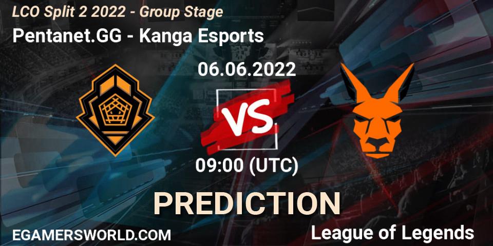 Pronósticos Pentanet.GG - Kanga Esports. 06.06.2022 at 08:55. LCO Split 2 2022 - Group Stage - LoL
