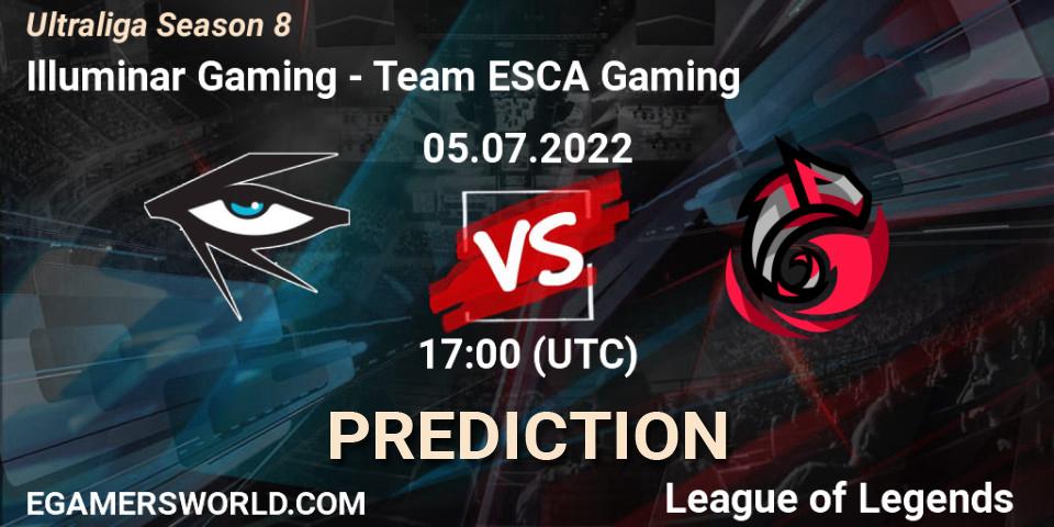 Pronósticos Illuminar Gaming - Team ESCA Gaming. 05.07.2022 at 17:00. Ultraliga Season 8 - LoL
