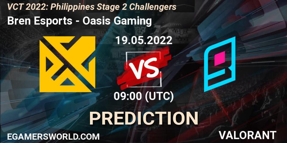 Pronósticos Bren Esports - Oasis Gaming. 19.05.2022 at 09:00. VCT 2022: Philippines Stage 2 Challengers - VALORANT