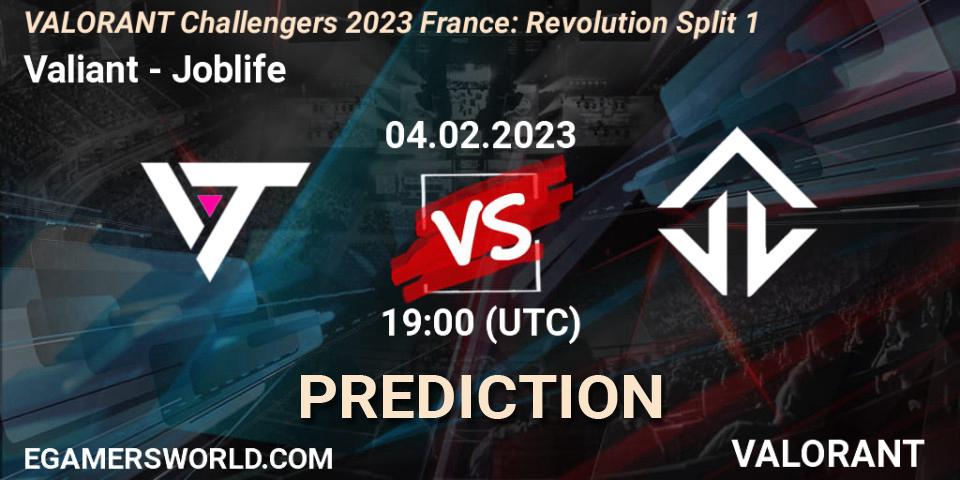Pronósticos Valiant - Joblife. 04.02.23. VALORANT Challengers 2023 France: Revolution Split 1 - VALORANT