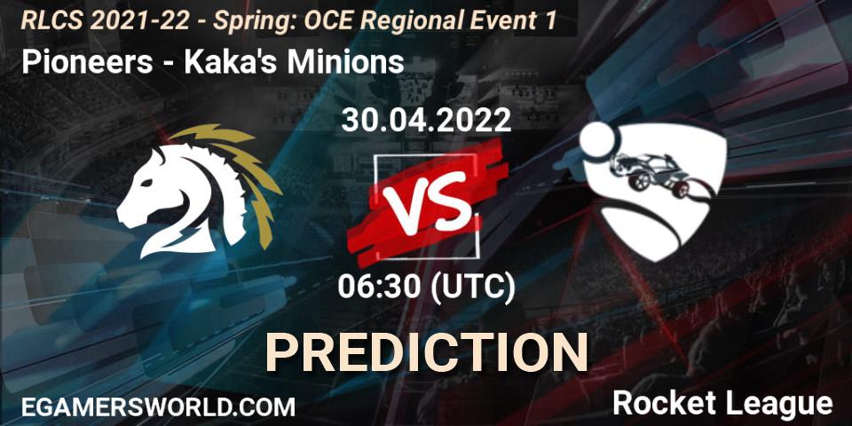 Pronósticos Pioneers - Kaka's Minions. 30.04.2022 at 06:30. RLCS 2021-22 - Spring: OCE Regional Event 1 - Rocket League