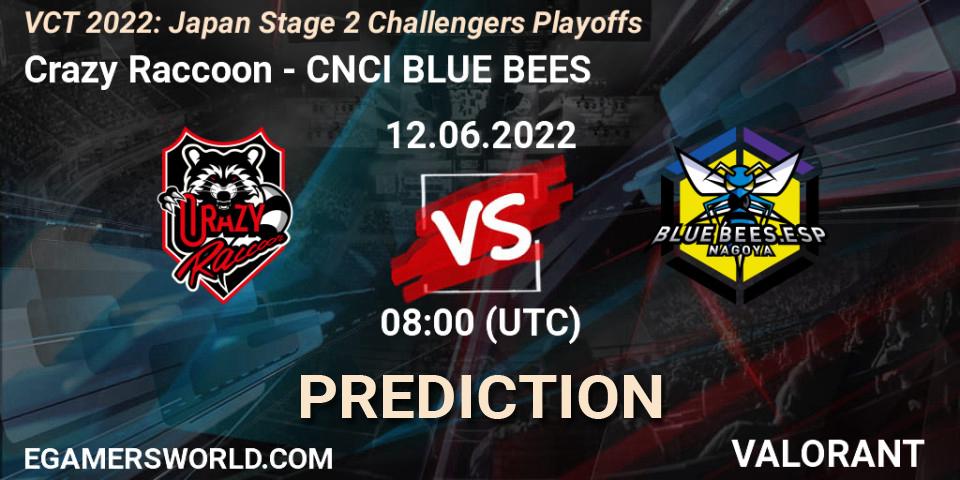 Pronósticos Crazy Raccoon - CNCI BLUE BEES. 12.06.2022 at 08:00. VCT 2022: Japan Stage 2 Challengers Playoffs - VALORANT