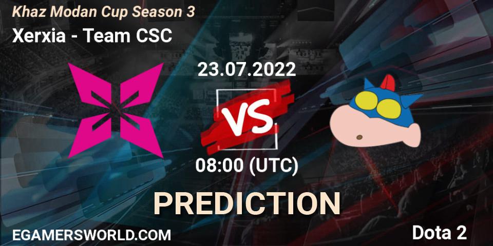 Pronósticos Xerxia - Team CSC. 23.07.2022 at 08:16. Khaz Modan Cup Season 3 - Dota 2