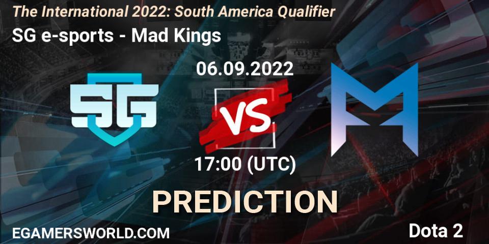 Pronósticos SG e-sports - Mad Kings. 06.09.2022 at 16:47. The International 2022: South America Qualifier - Dota 2