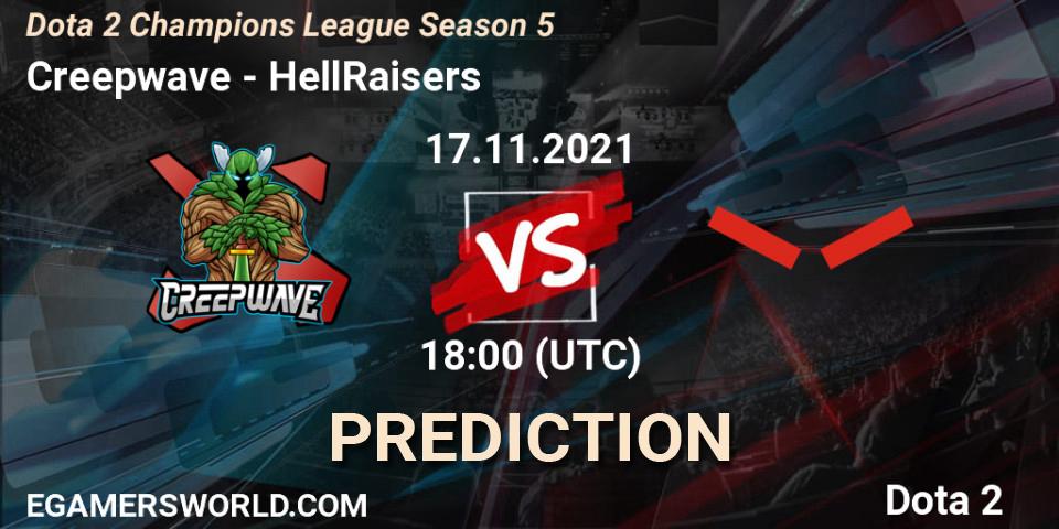 Pronósticos Creepwave - HellRaisers. 17.11.21. Dota 2 Champions League 2021 Season 5 - Dota 2