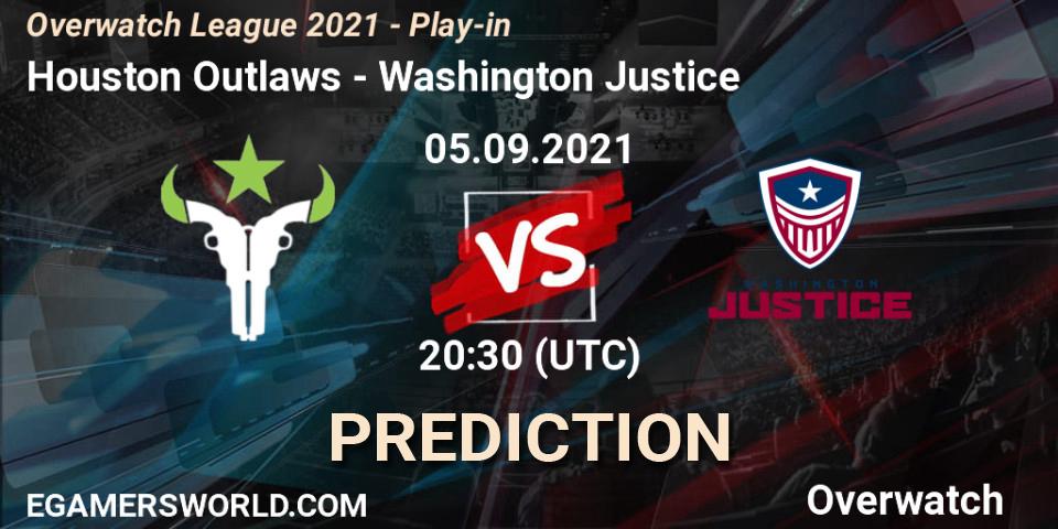 Pronósticos Houston Outlaws - Washington Justice. 05.09.21. Overwatch League 2021 - Play-in - Overwatch
