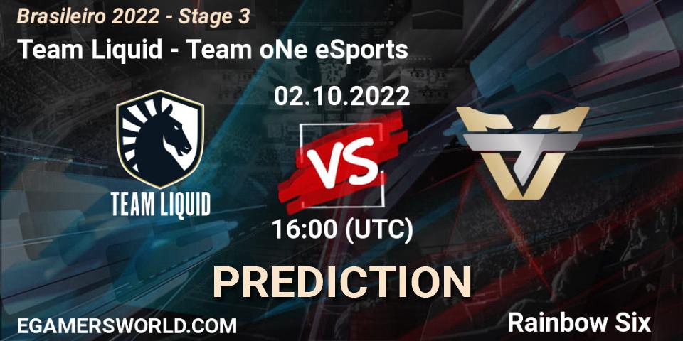 Pronósticos Team Liquid - Team oNe eSports. 02.10.22. Brasileirão 2022 - Stage 3 - Rainbow Six
